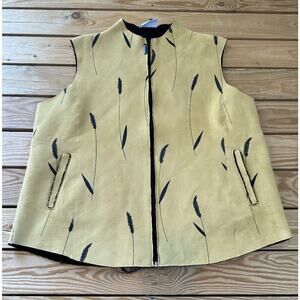 Robert Kitchen Full Zip Suede Vest Size XL Women’s Yellow